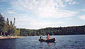 Wayne and Norm Hooper fishing in algonquin provincial park