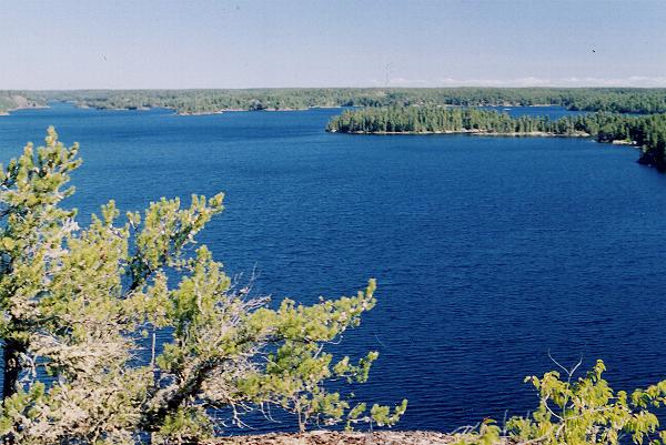 View from a high bluff - Royd Lake - Woodland Caribou park