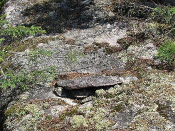 old "rock seat" on the shore of Split Rock Lake