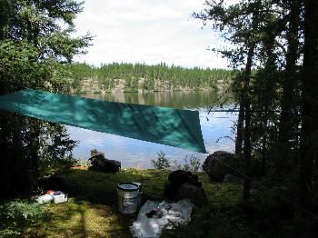 looking at the wall from under my tarp