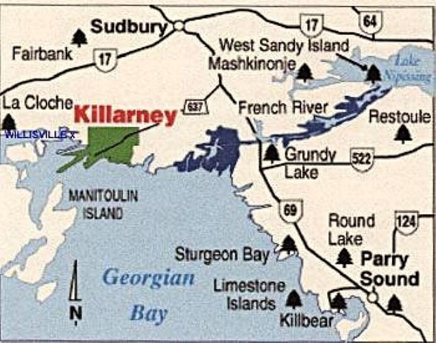 Map Killarney Provincial Park