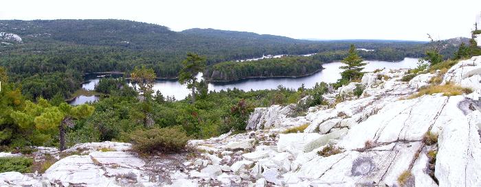 Panoramic view of Boundary Lake - Killarney Provincial Park