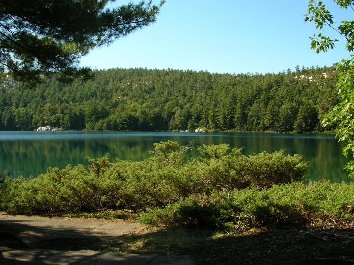 Morning view from campsite 73 on Ruth Roy Lake - Killarney Provincial Park