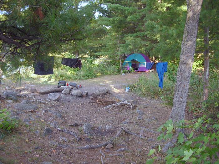 Campsite 6 on George Lake - Killarney Provincial Park