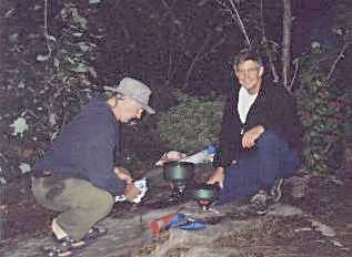 Norm R and Wayne preparing supper