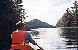 Wayne paddling at the entrance to Grace Lake